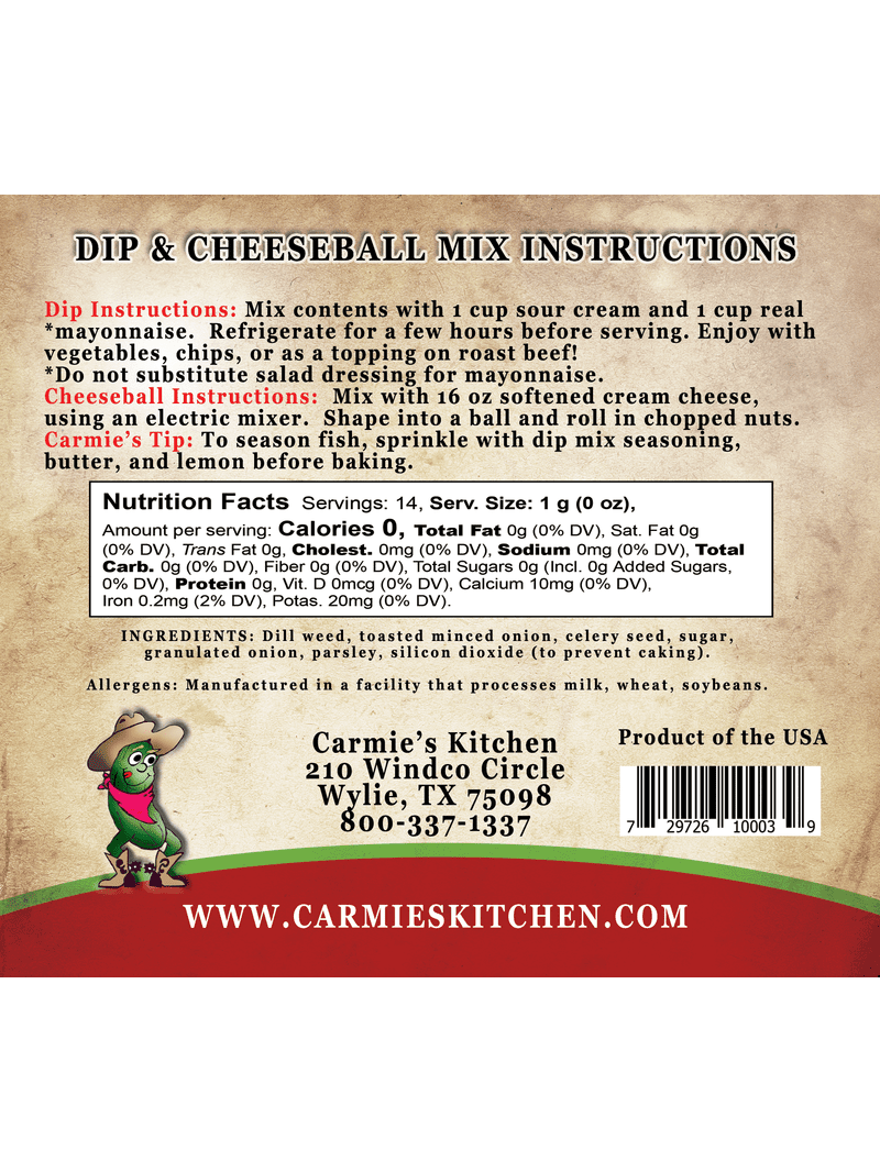 Carmie's Dilliest Dill Dip Mix