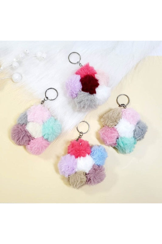 Fuzzy Daisy Keychain