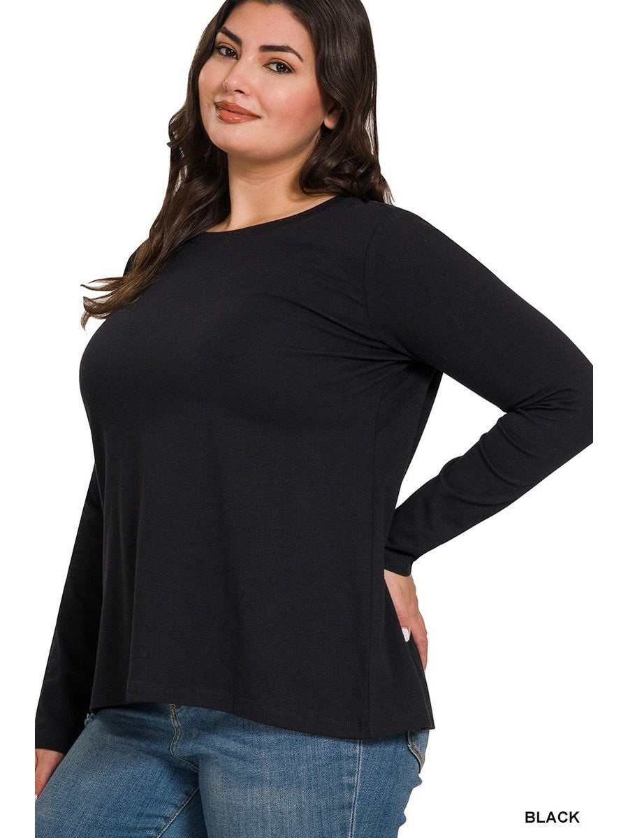 Zenana Long Sleeve Crew Neck