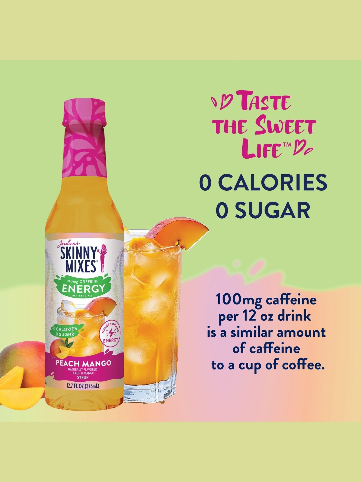 Jordan's Peach Mango Energy Skinny Syrup