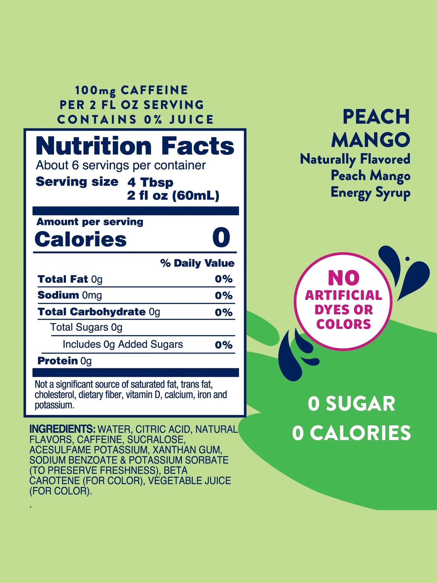 Jordan's Peach Mango Energy Skinny Syrup