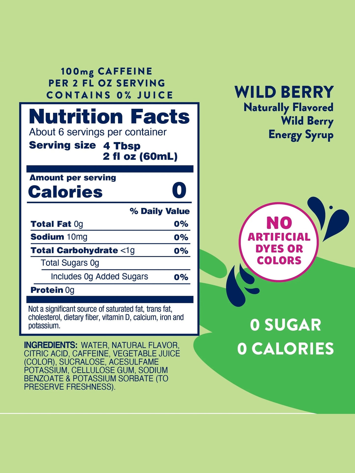 Jordan's Wildberry Energy Skinny Syrup
