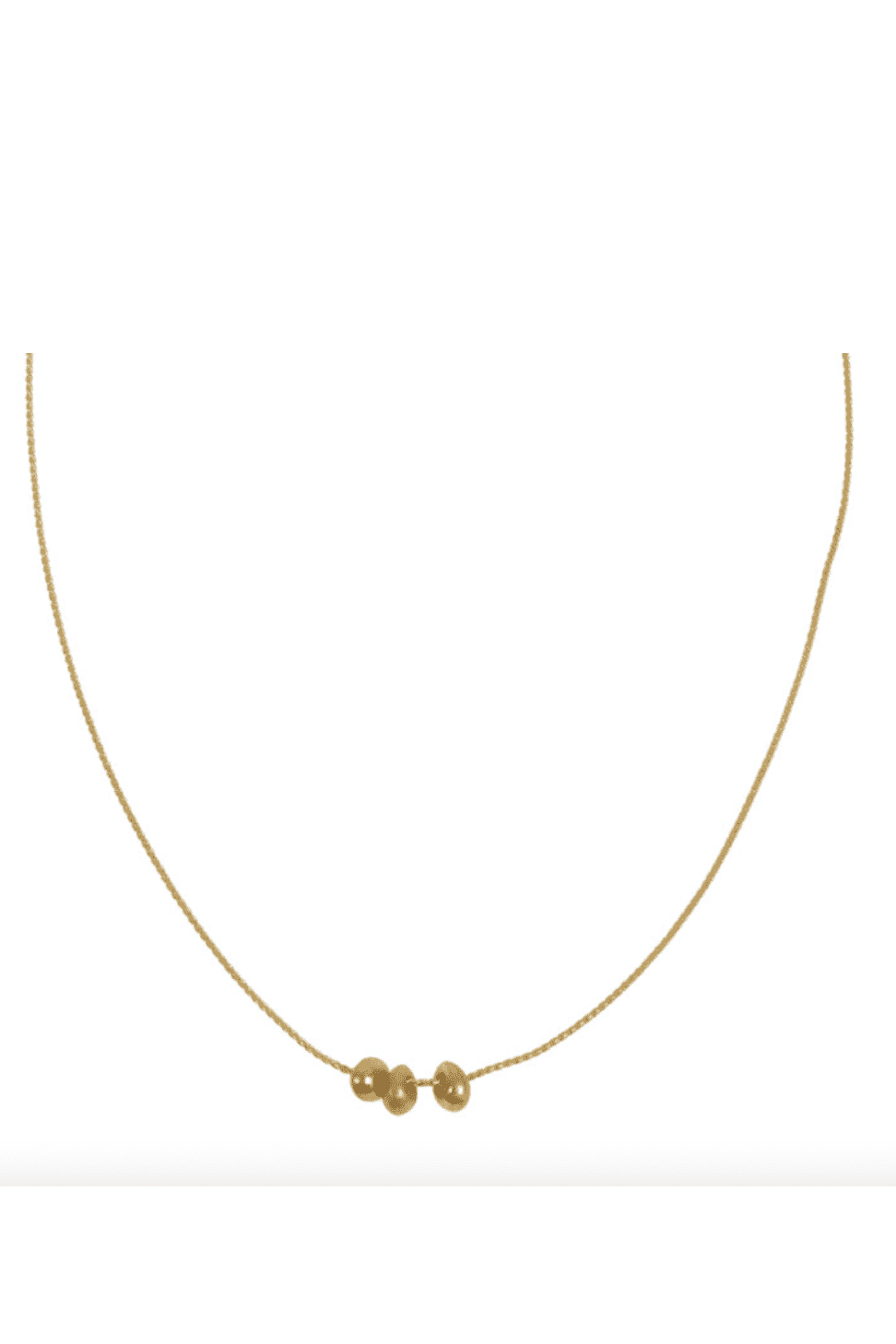 3 bead necklace in Gold