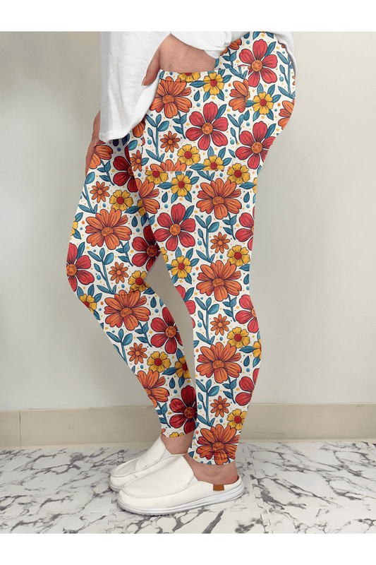 Fall Floral Leggings w/ Pockets!