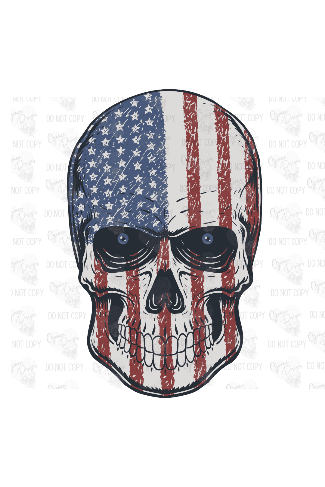 Flag Skull Design - Patriotic
