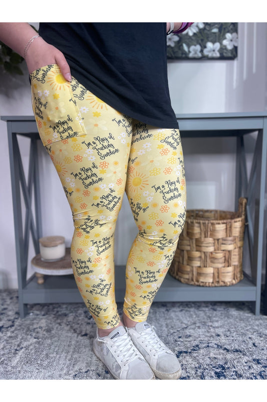 Ray of F*** Sunshine Leggings w/ Pockets
