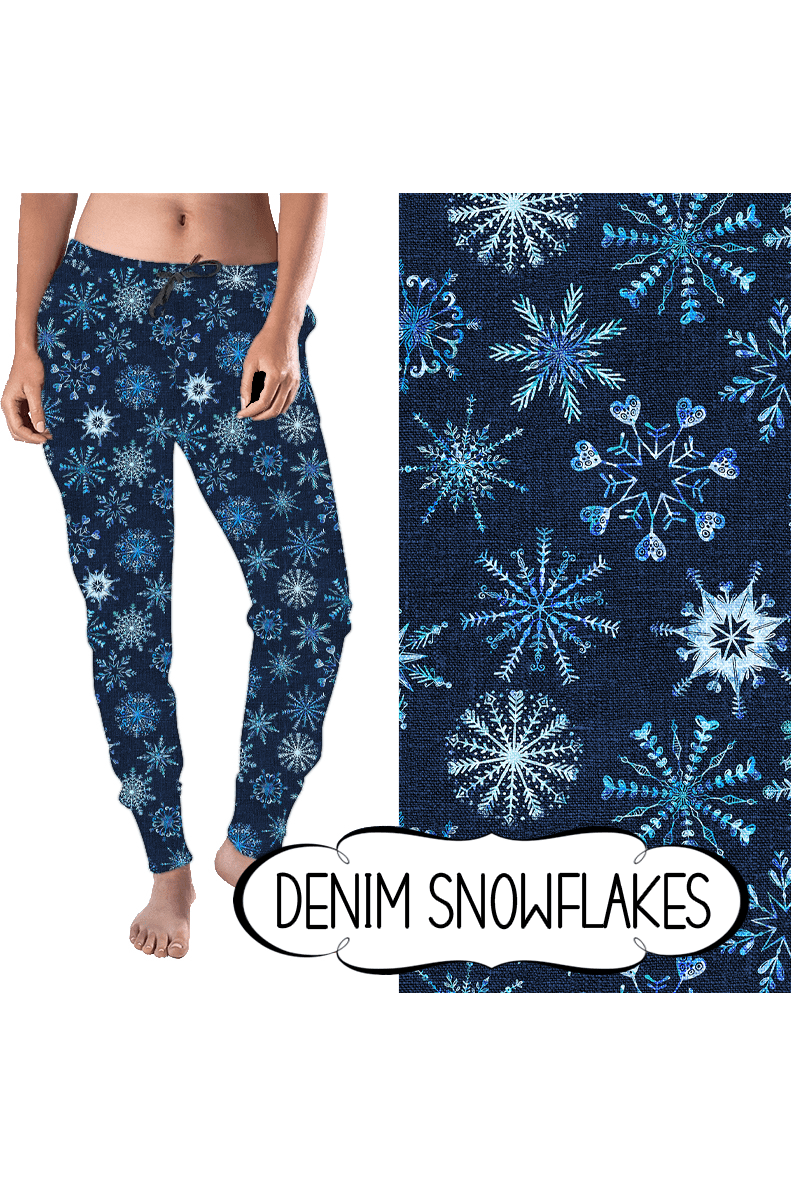 Joggers - Denim Snowflakes - by Eleven & Co.