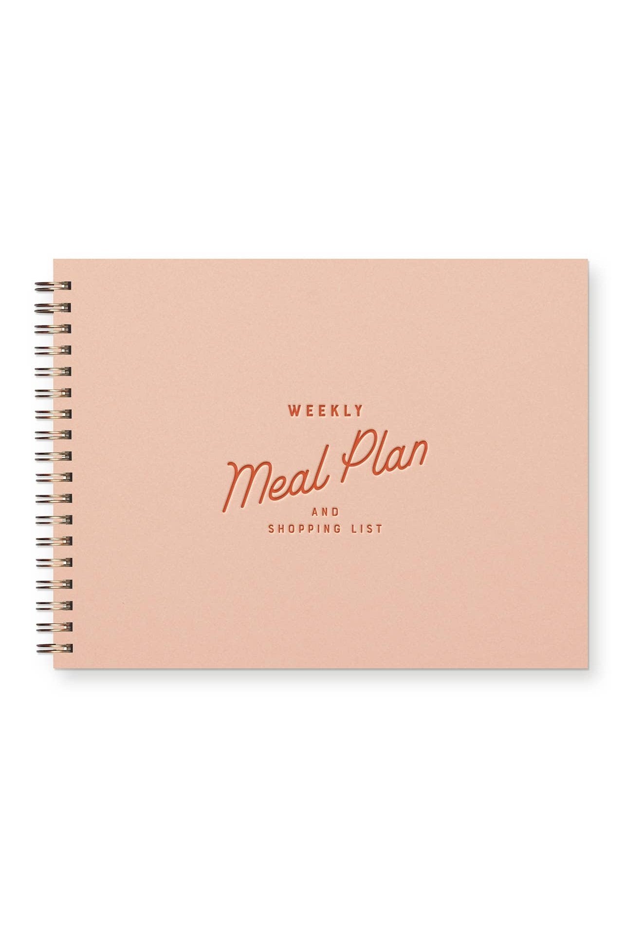 Retro Weekly Meal Planner in peach