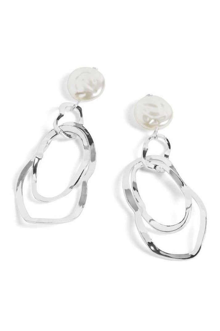 Pearl Waves Earrings in Silver