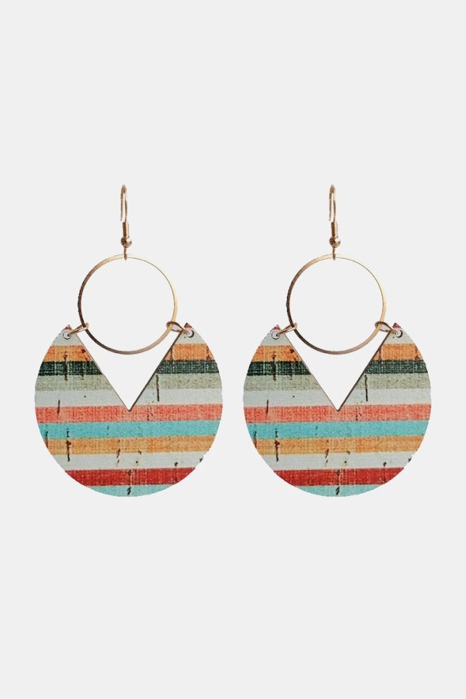 Ms.Pac-Man Shape Wooden Dangle Earrings