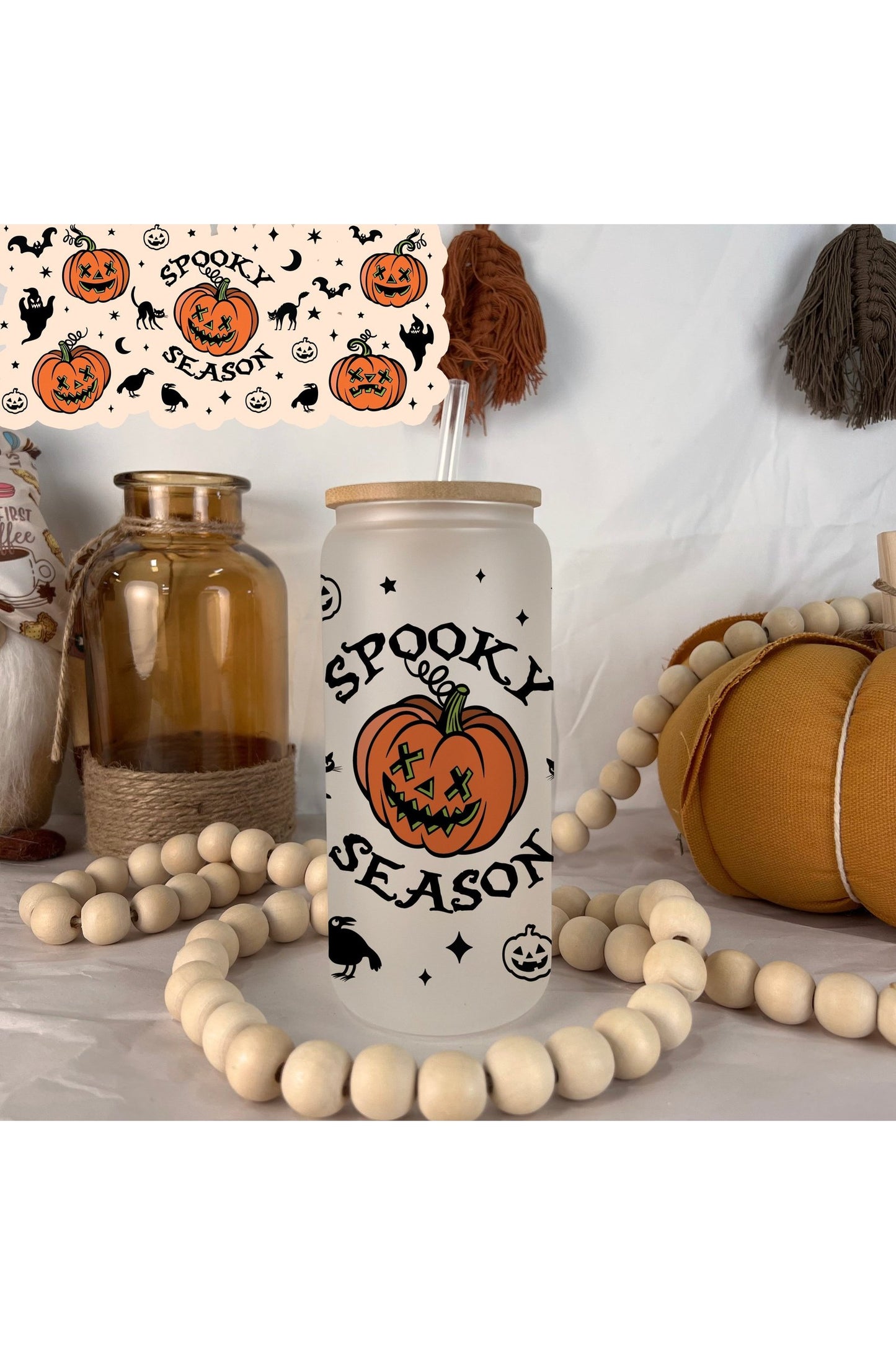 Spooky Season Frosted Glass Can 20oz