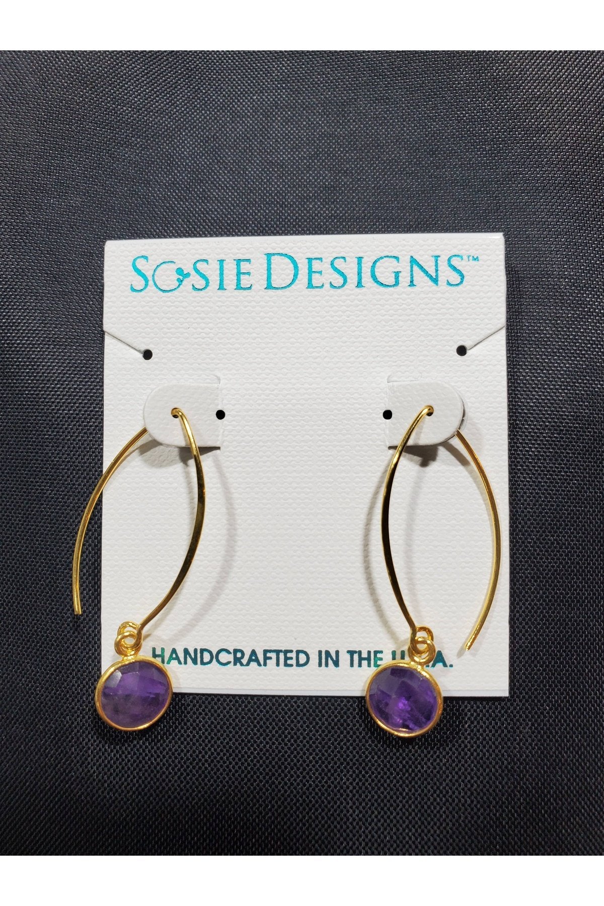 Marquis Amethyst Earrings in Gold