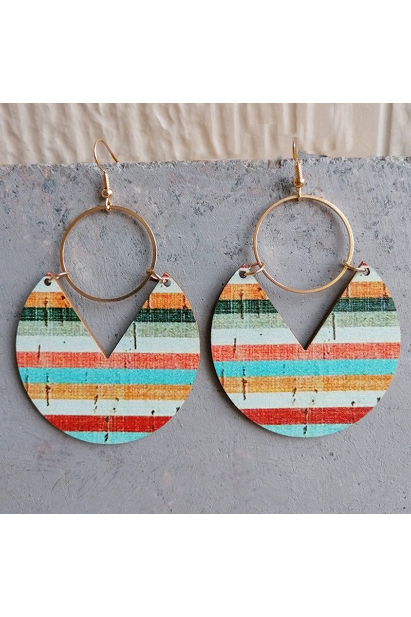 Ms.Pac-Man Shape Wooden Dangle Earrings