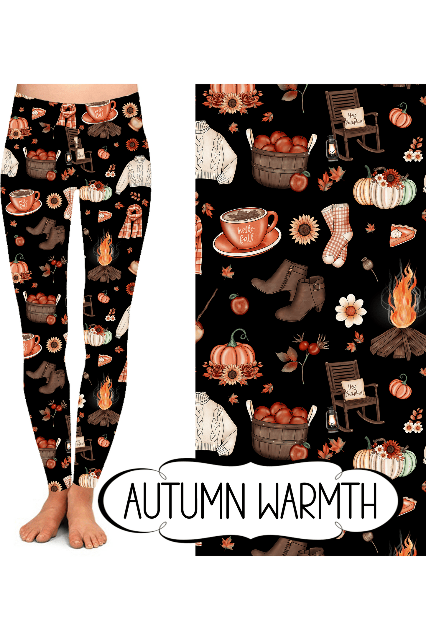 Yoga Style Leggings - Autumn Warmth  by Eleven & Co.