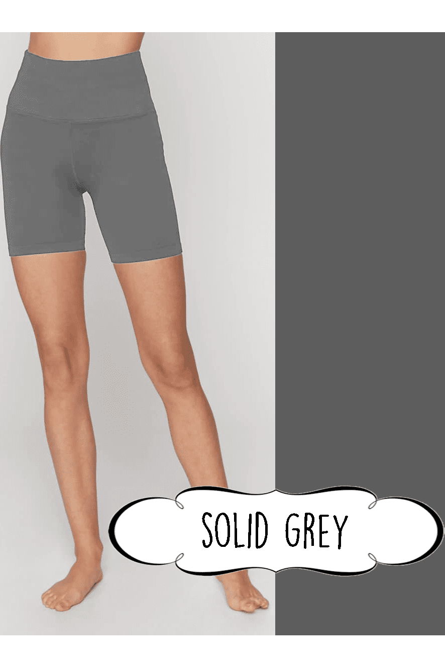 Solid Gray - Biker Shorts