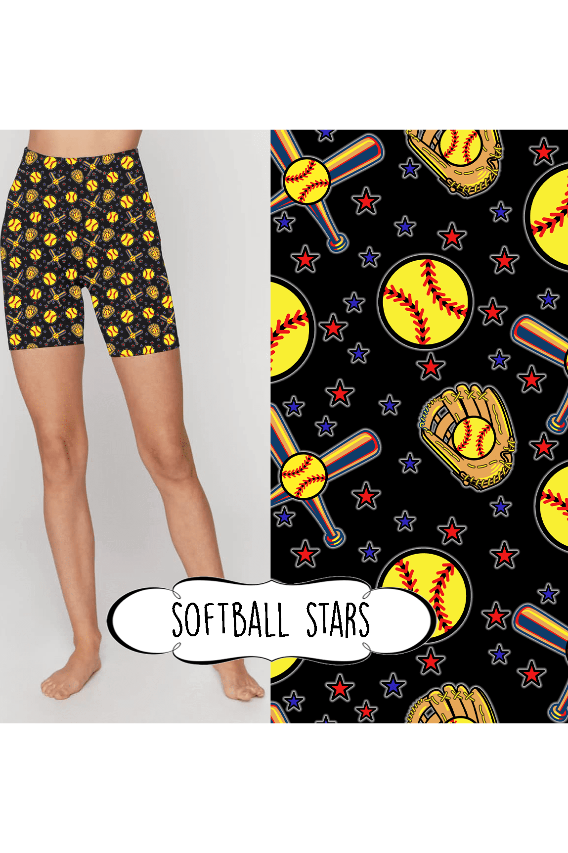 Softball Stars - Biker Shorts