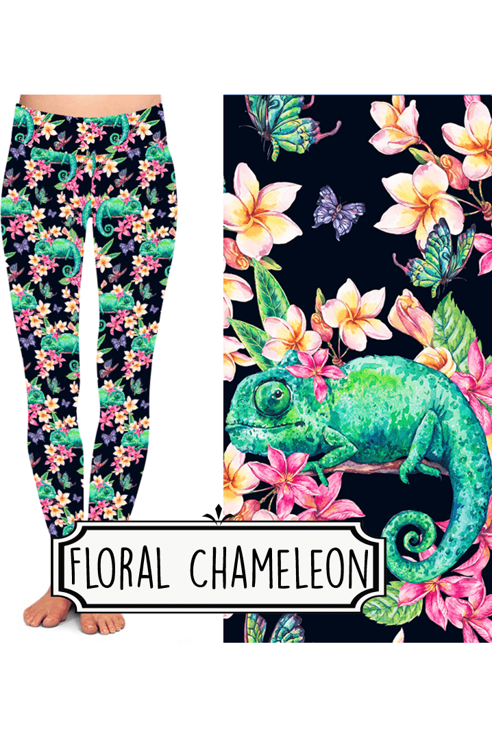 Yoga Style Leggings - Floral Chameleon by Eleven & Co.