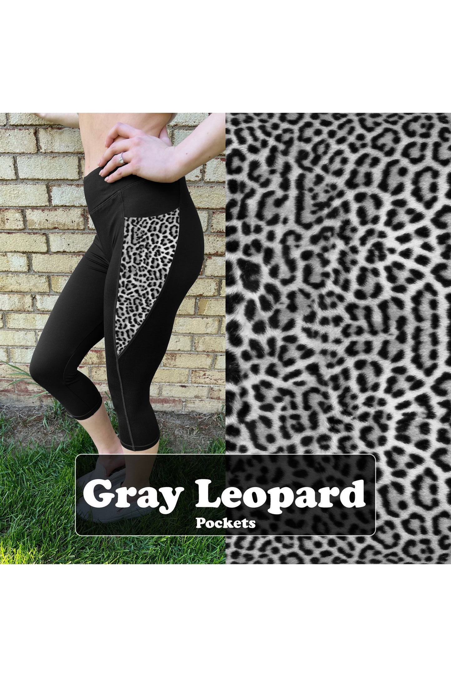 Comfort Capris - Gray Leopard by Eleven & Co.