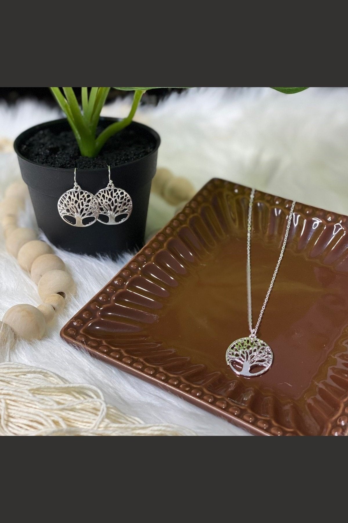 Tree of Life Earrings in Silver