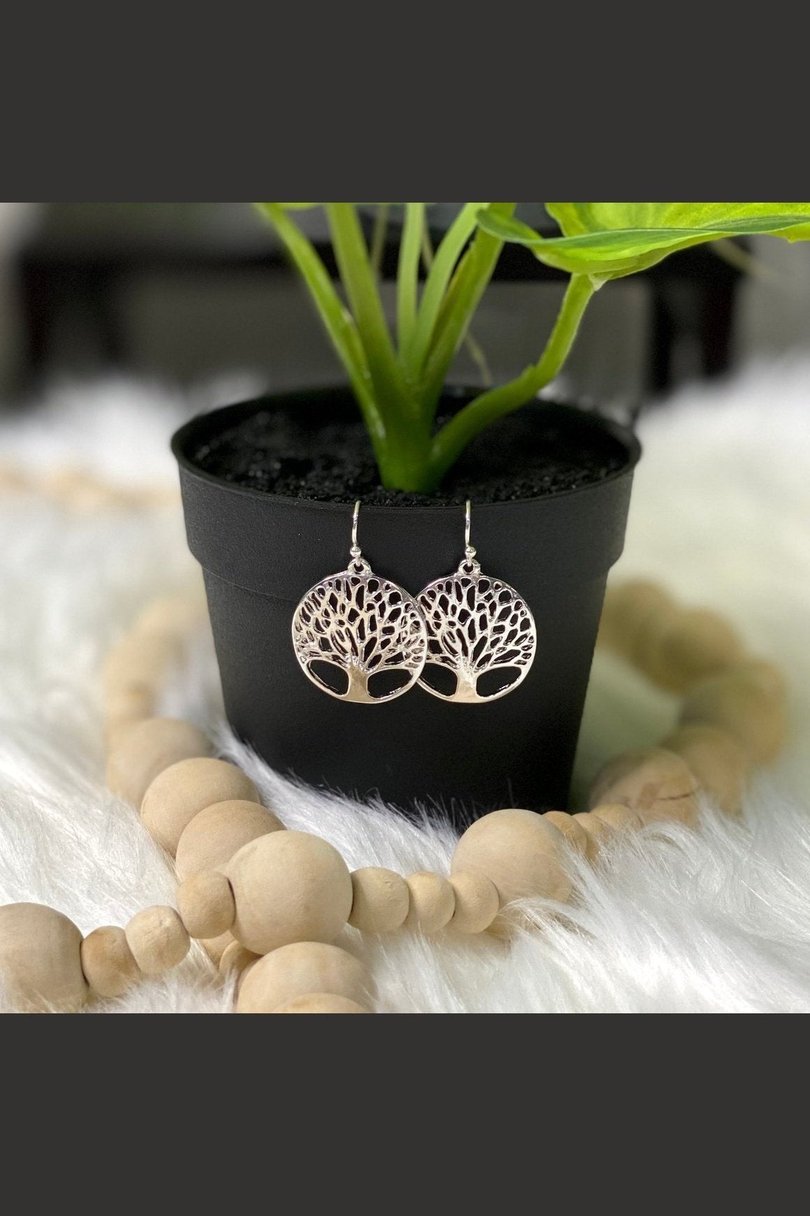 Tree of Life Earrings in Silver