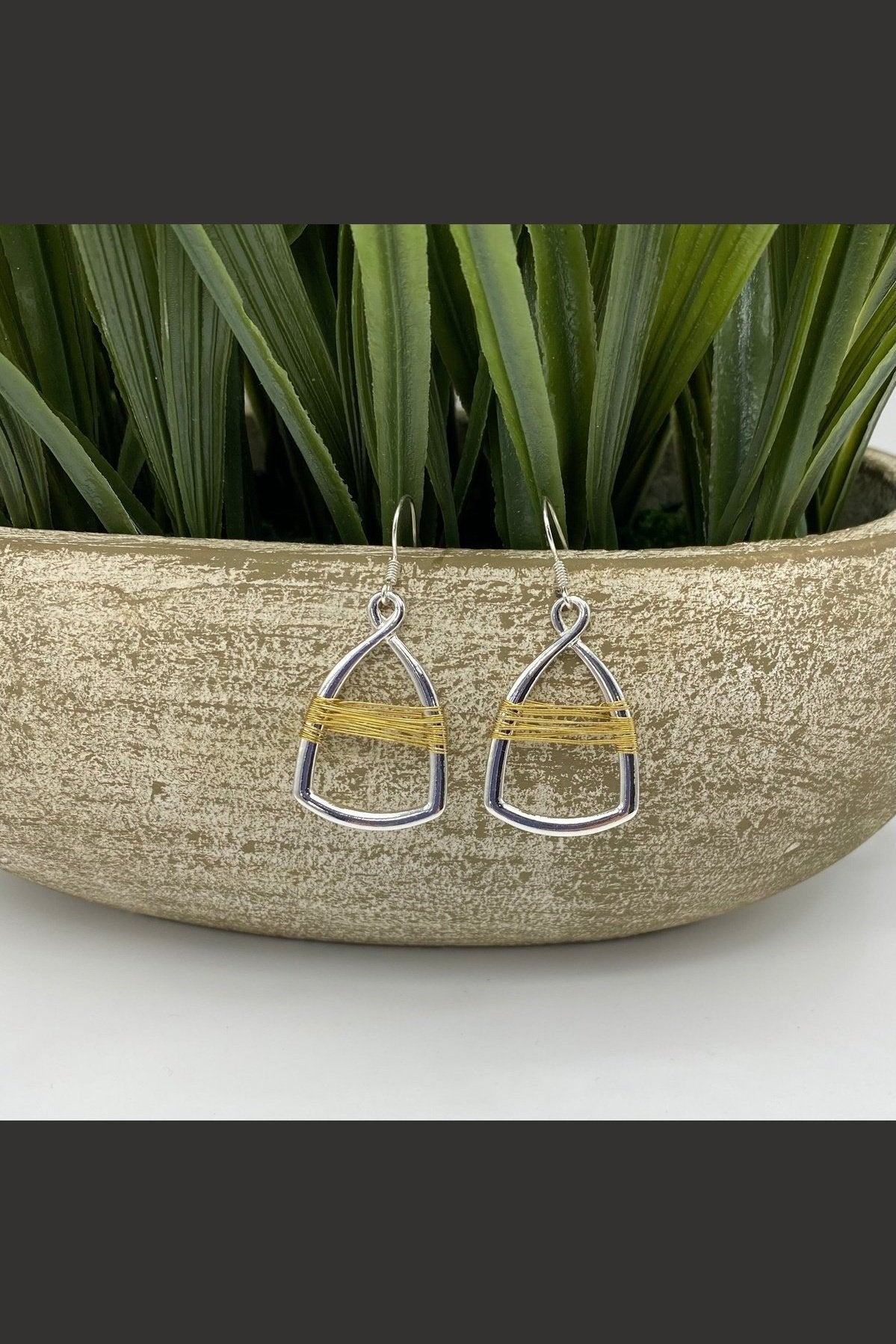 Silver & Gold Wire Earrings
