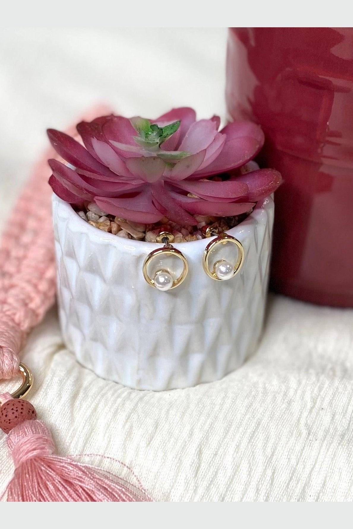 Gold Stud with Pearl Earrings