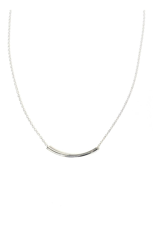 Curved Bar Necklace in Sterling Silver