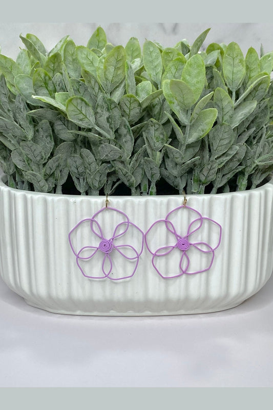Wired Flower Earring - Lavender