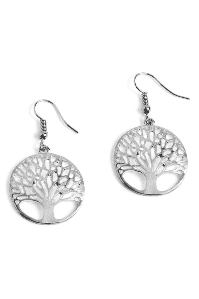 Tree of Life Earrings in Silver