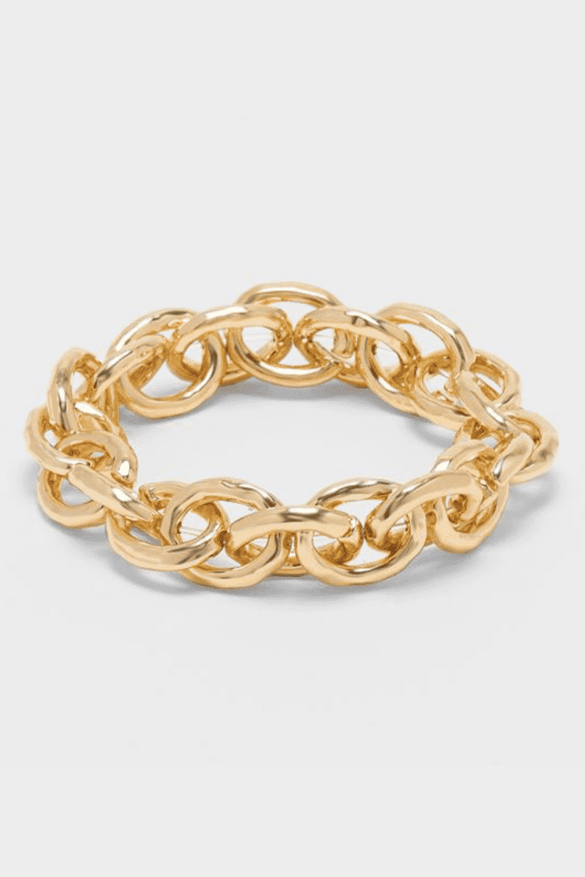 Chain Link Stretch Bracelet in Gold