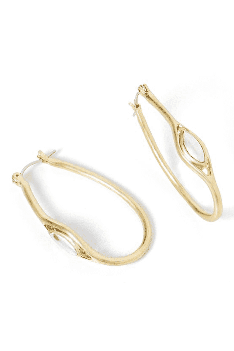 Gold Oval Hoop with Silver