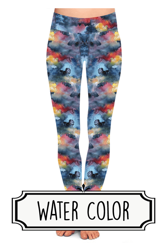 Yoga Style Leggings - Water Color by Eleven & Co.