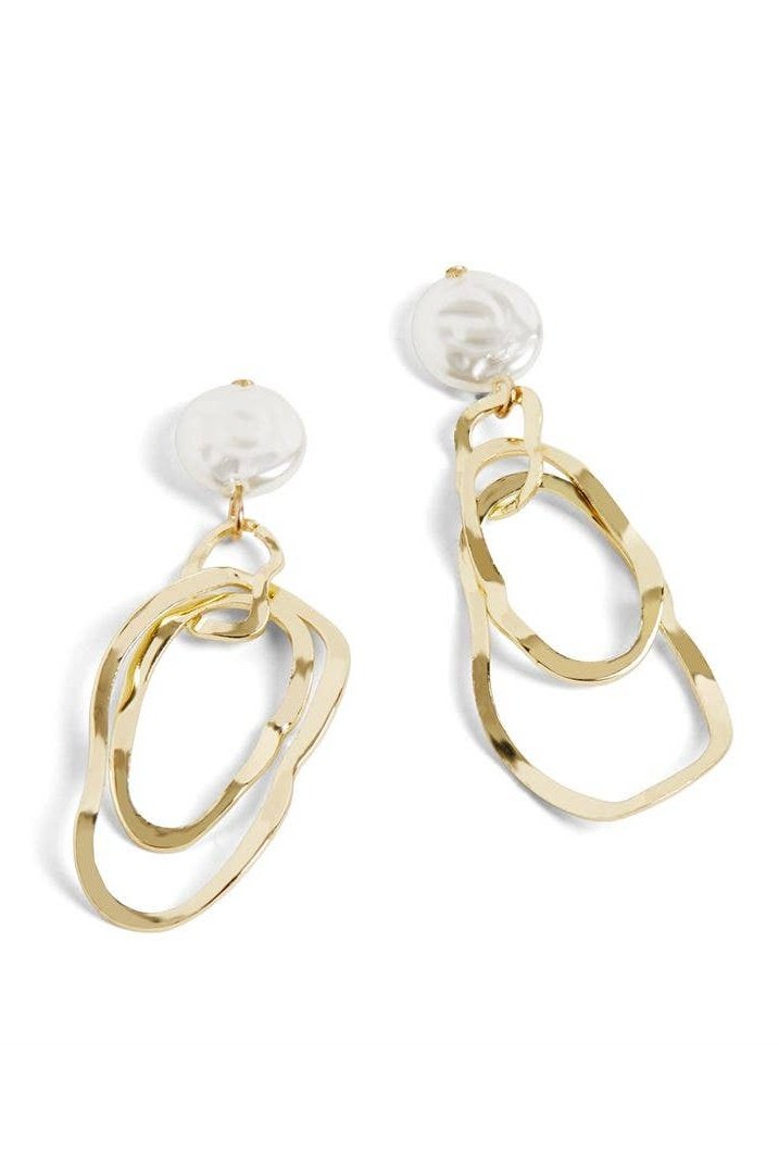 Pearl Waves Earrings in Gold