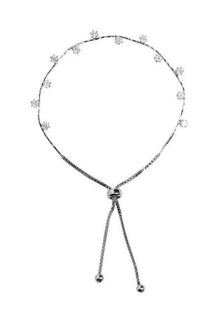Cubic Zirconia Crystal Bracelet in Silver
