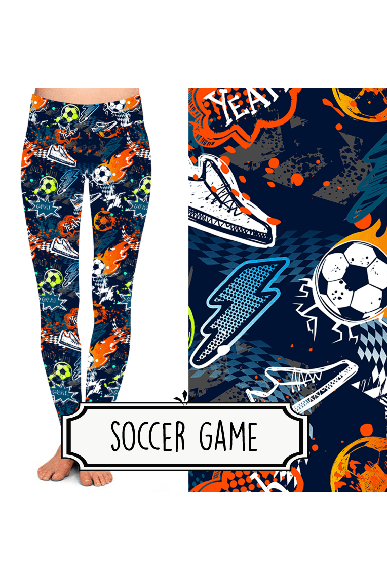 Yoga Style Leggings - Soccer Game by Eleven & Co.